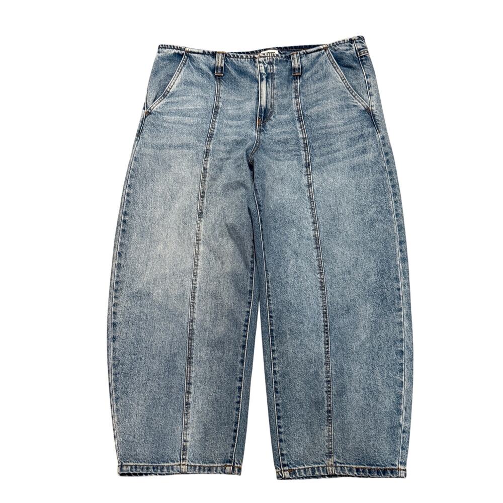 Future Collective Mid Rise Barrel Leg Jeans 14 Y2k Relaxed Streetwear Casual